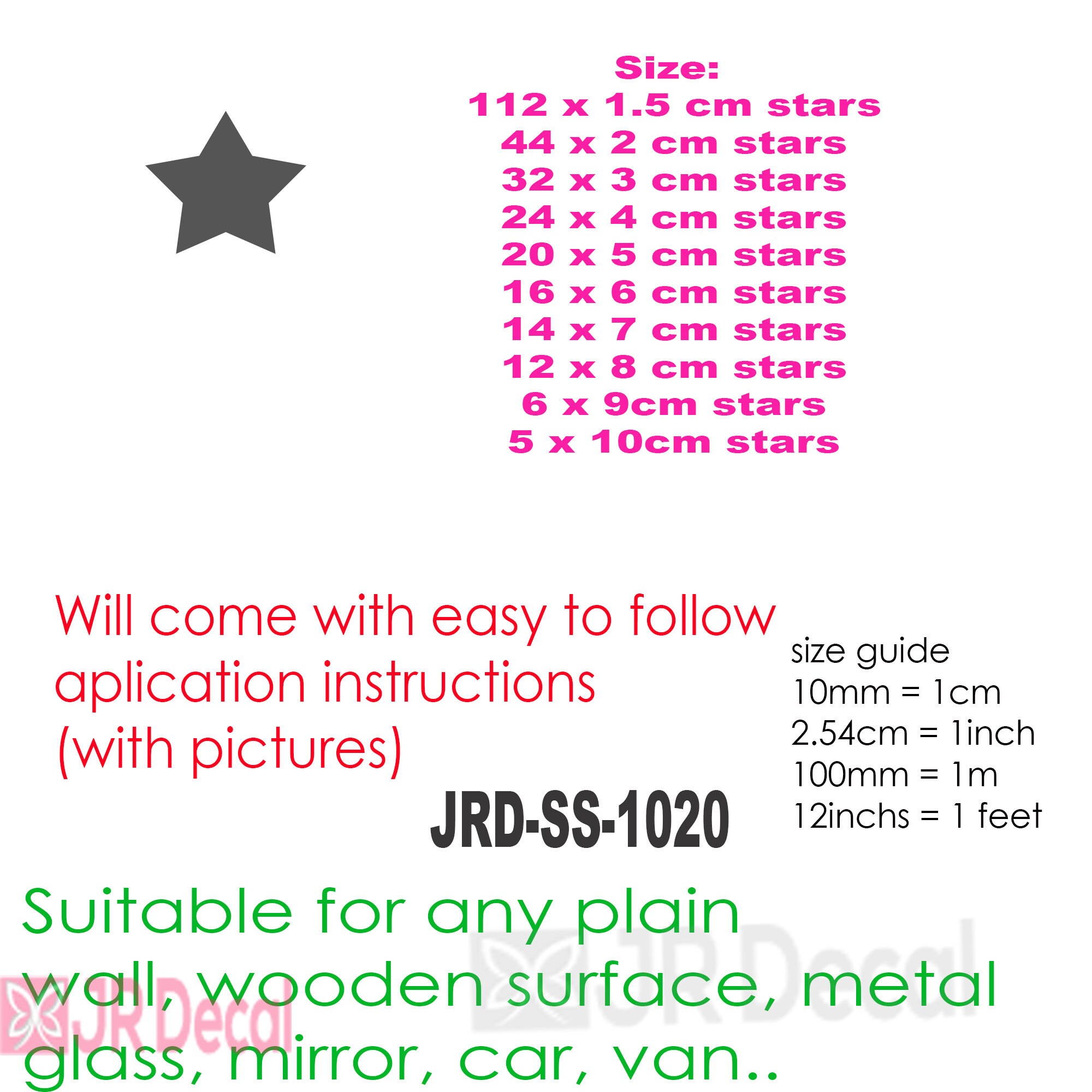 Pink Star Wall Stickers Stars Wall Decals Pattern Wall Etsy Israel