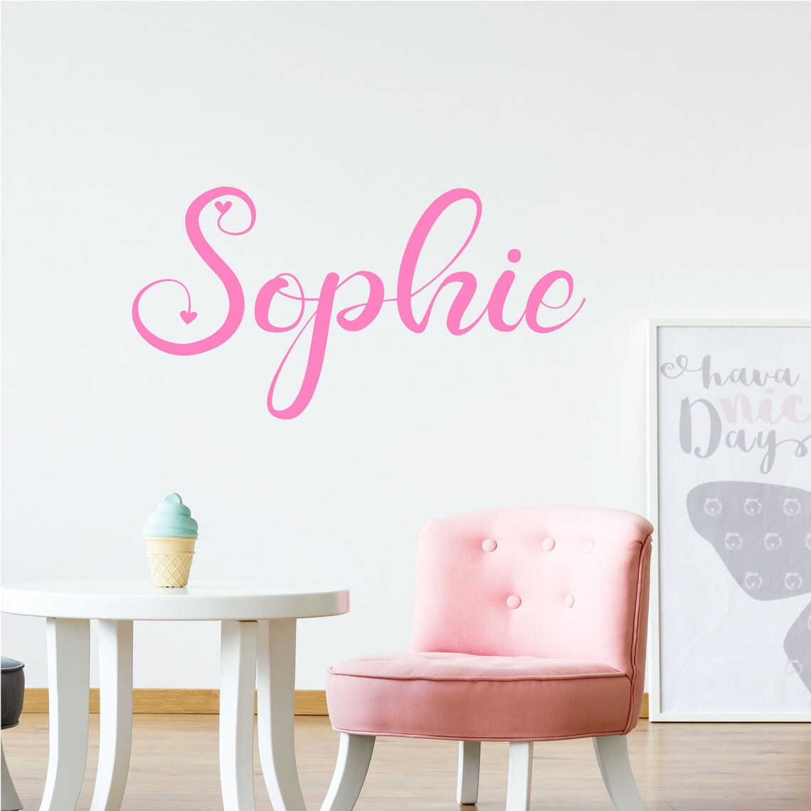 Girls Name Wall Stickers Custom Name Wall Sticker Vinyl Decal Etsy UK