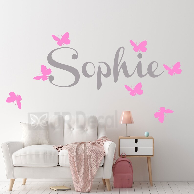 Girl's Name Wall Stickers Custom Name Wall Sticker Etsy UK