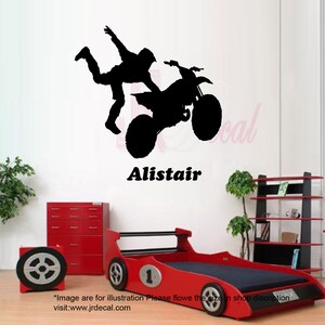 Extreme Bike Game Jumping Boy Vinyl stickers personal Name Room wall decal Mural