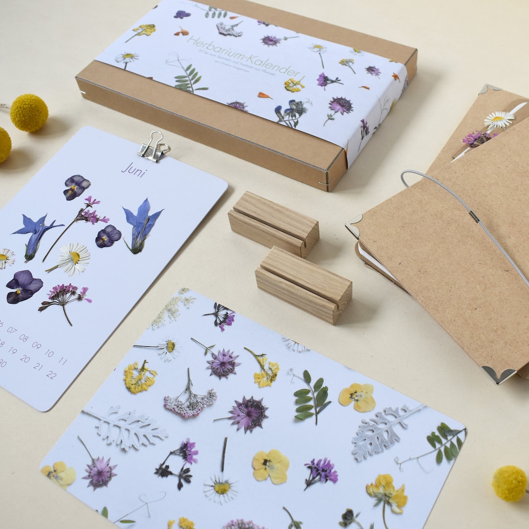 Diykid Herbarium Calendar Made From Recycled Paper Drying Plants
