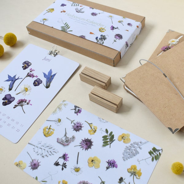 Diy-Kid Herbarium-Kalender aus Recyclingpapier, Trocknen von Pflanzen,Blumendekoration,Wandkalender, Taschenkalender,handgefertigt