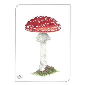 rot-weiße Fliegenpilz Postkarte Din A6, Waldmotiv als Glücksbringer an der Wand, Grußkarte für Förster, Waldfreunde, Märchenbuchbesitzer