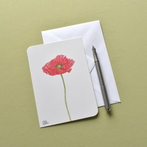 Klatschmohn Postkarte, rote Feldblumen, sommerliche Karten, Mohnblume, Poppy, Blüten, Grußkarten mit Blumen von Christine Wiegelmann