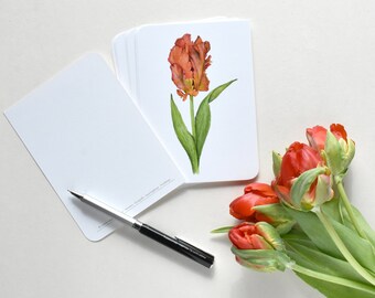 Tulpe Osterkarten, Postkarte, Frühlingsmotive, Papageientulpe, Blumenmotive, Osterkarten, orange, Frühlingskarten