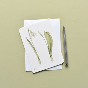 Schneeglöckchen Postkarte, A6, Wintermotiv, Grußkarte zu Weihnachten