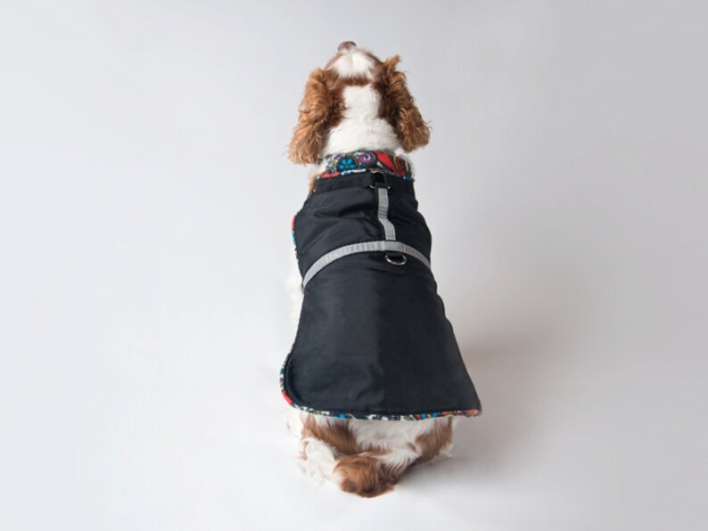 Waterproof Dog Coat with built in Harness Black/Grey Teacup to Etsy