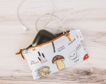 Mushroom cartoon print water resistant small bag