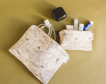 World Map Water Resistant Makeup and Travel Bag {MERCURY UNISEX LINE}