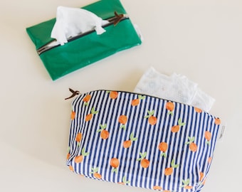 Stripe Oranges Water Resistant Travel Bag/Pouch