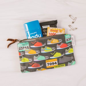 Running shoes and bib number water resistant  bag