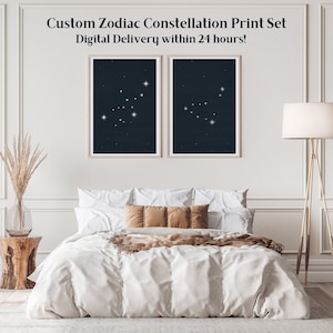 Paare Konstellation Set | Paare Sternzeichen Wandkunst | Geschenk für Paare | Sternzeichen Wand Kunst | Druckbare Kunst