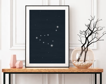 Capricorn Constellation Art Print: Zodiac Wall Decor (Digital Download)