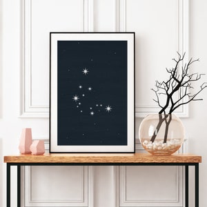 Aquarius Constellation Art Print: Zodiac Wall Decor (Digital Download)