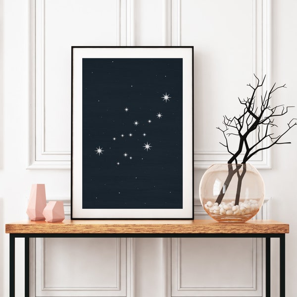 Virgo Constellation Art Print | Zodiac Constellation Wall Art | Gift for Virgo