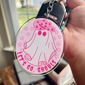Pink Halloween Ghost Keychain: Girly Western Charm image 3