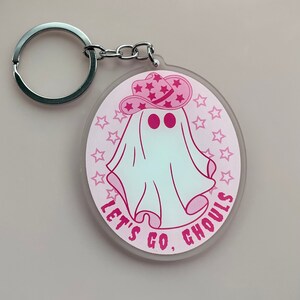 Pink Halloween Ghost Keychain: Girly Western Charm image 2