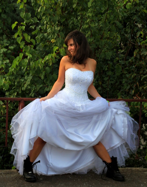 Lace Wedding Dress Princess Bridal Dress White Satin Crystal | Etsy