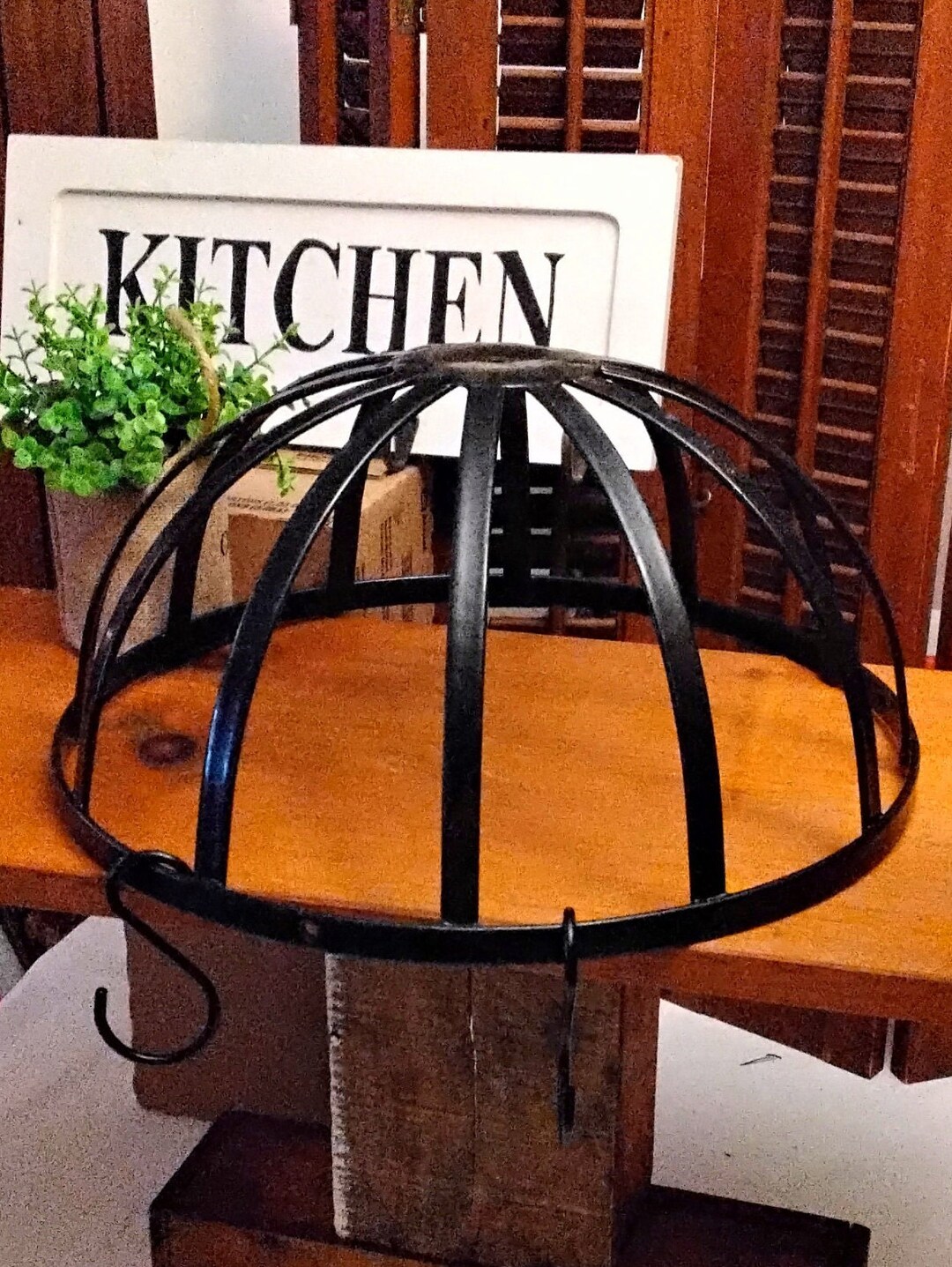 Vintage Pot Rack Black Wrought Iron Pot Rack 14 Round Etsy