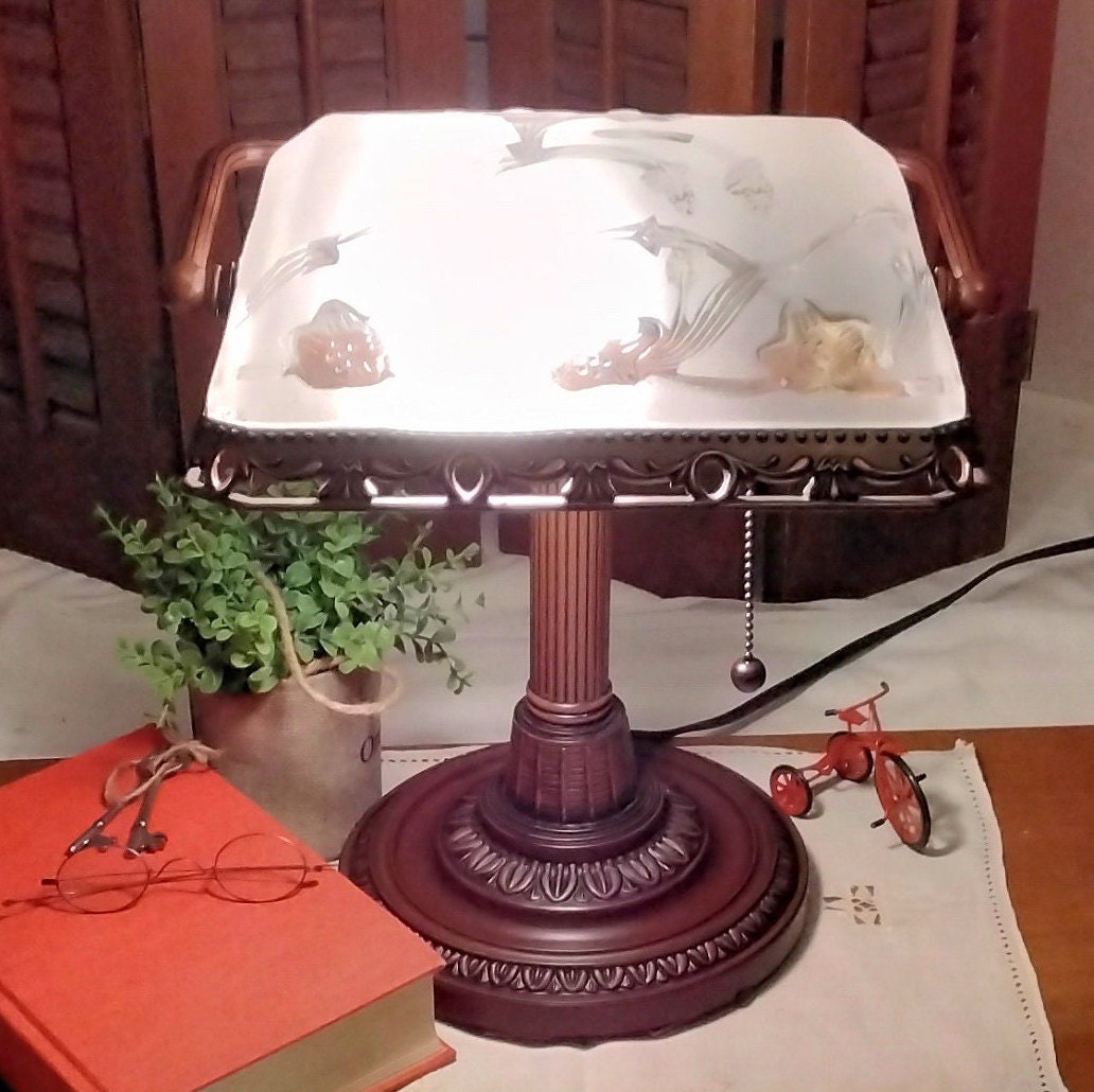 Vintage Bankers Lamp - Etsy