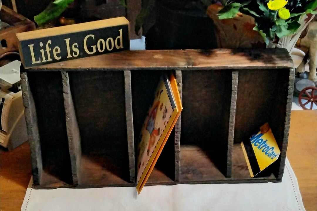 Primitive Disply Box JELLO Crate Wood Mail Sorter Etsy