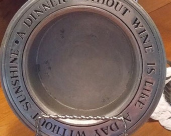 Wilton Pewter Wine bottle coaster holder Dinner Without Is Like A Day Sunshine Wilton Pewter Wine bottle coaster holder Dinner Without Is Like A Day Sunshine