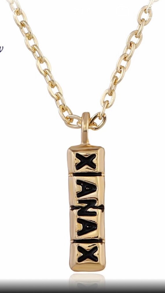 Gold Xanax Pendant and necklace Etsy