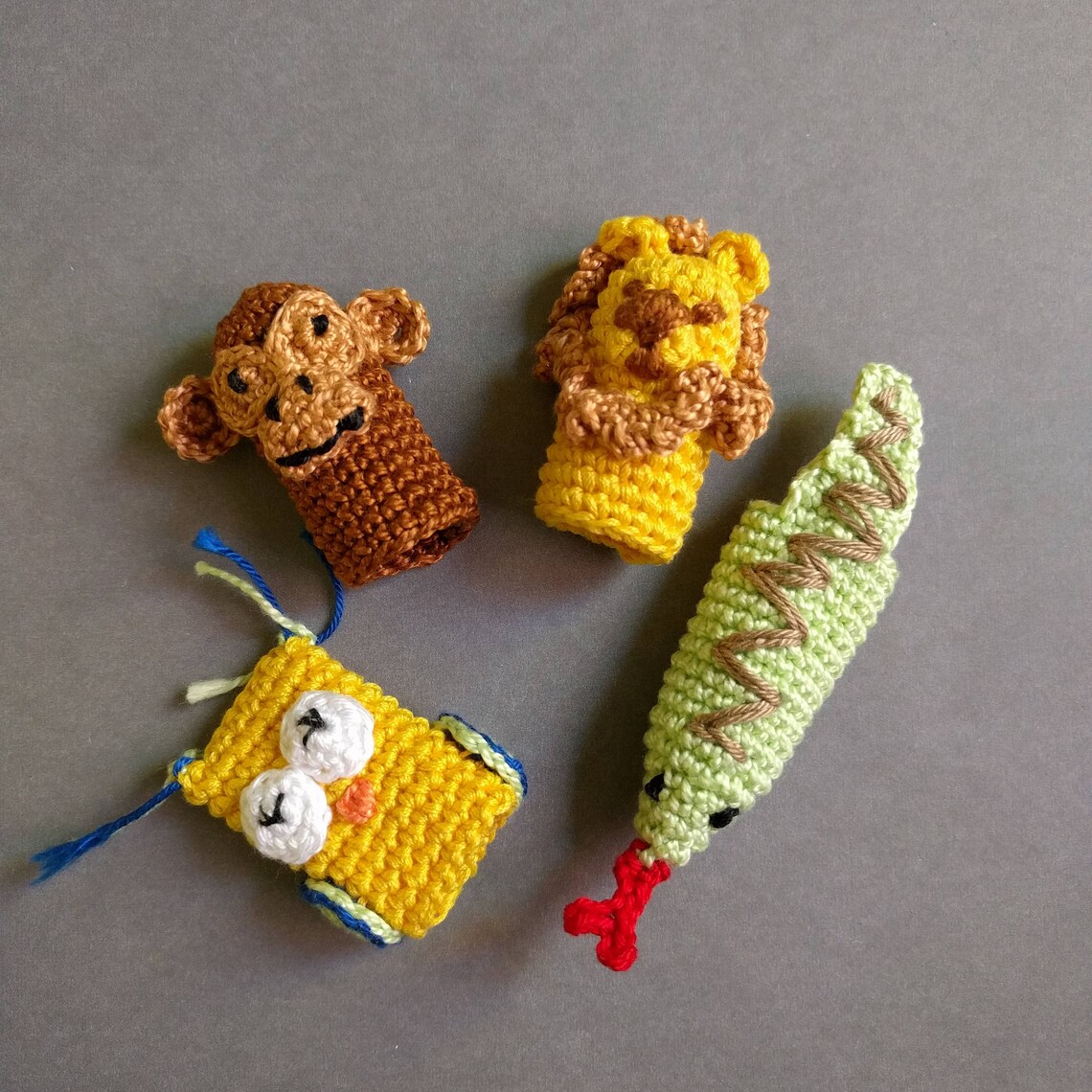 Set of 4 Forest Animal Finger Puppets Animal Finger Puppet Etsy