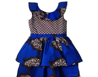 Temi African Print Two Tiered Dress (Girls)