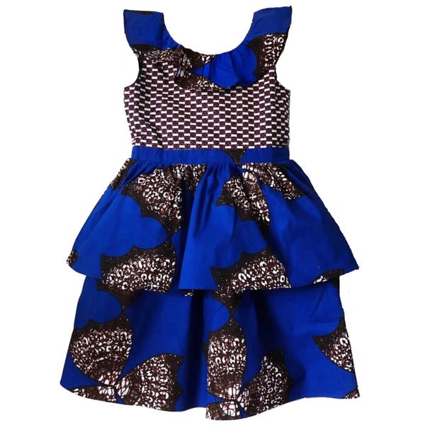 Temi African Print Two Tiered Dress (Girls)