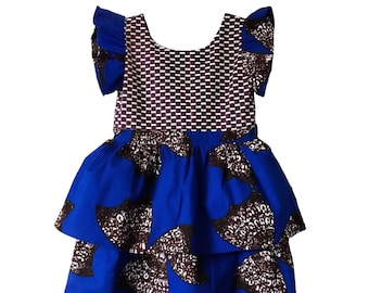 Lola African Print Two Tiered Dress (Girls)