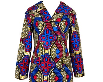 Dami Double-Breasted Mini African Print Blazer Dress