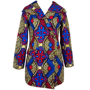 Dami Double-Breasted Mini African Print Blazer Dress image 1