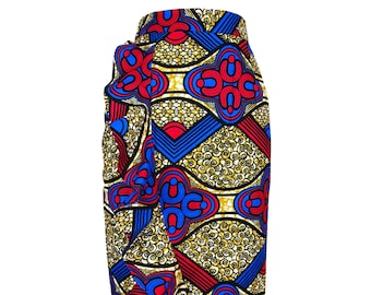 Sade Ruffled Faux Wrap African Print Skirt
