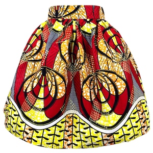 Waju African Print Mini Skirt Red image 1
