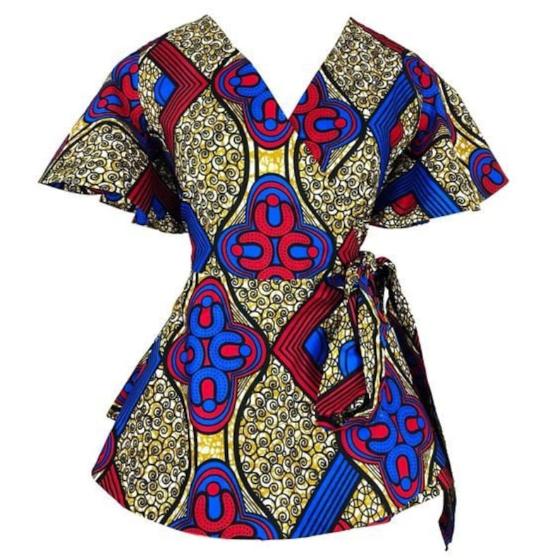 Ife African Print Wrap Top image 1