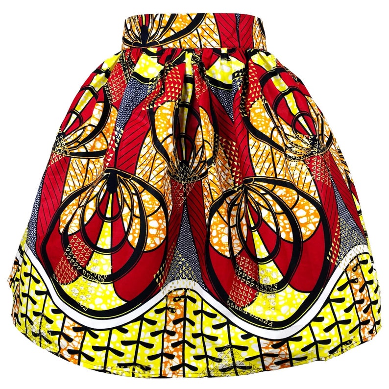 Waju African Print Mini Skirt Red image 1