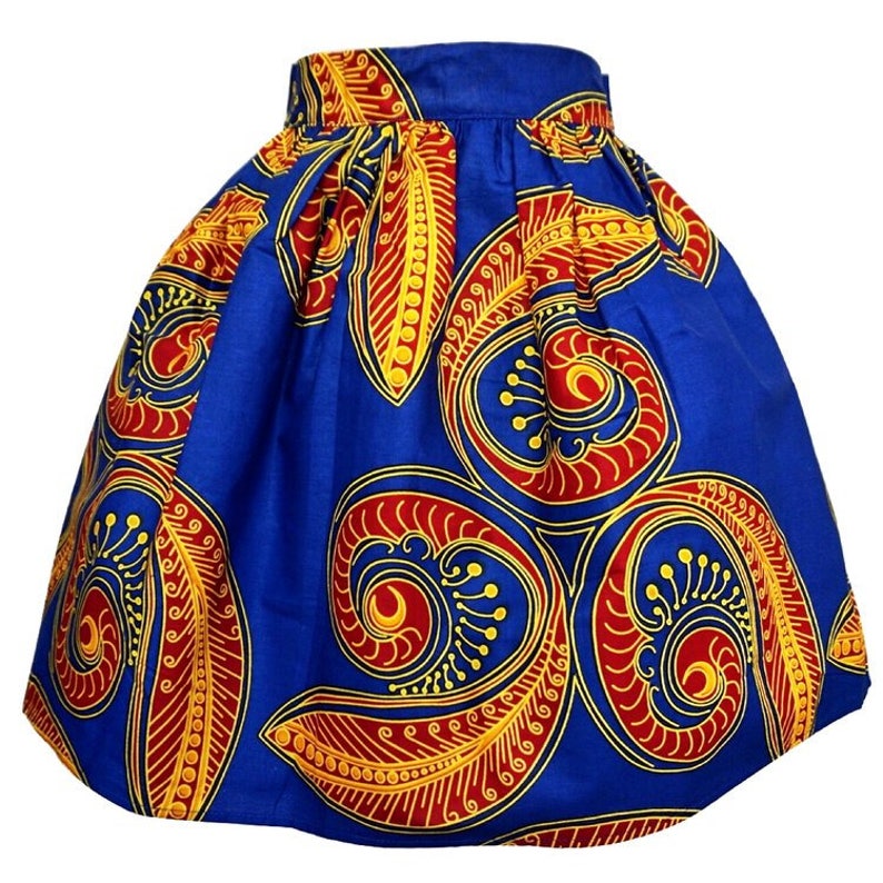 Waju African Print Skirt Blue image 1