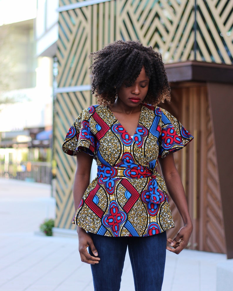 Ife African Print Wrap Top image 2