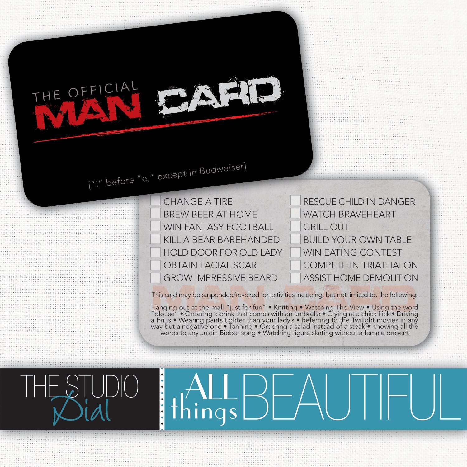 INSTANT DOWNLOAD PRINTABLE Official Man Card Hilarious Gift for That Special Guy in Your Life - Etsy