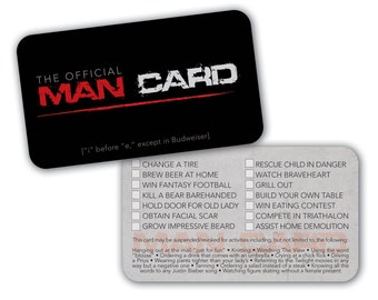 INSTANT DOWNLOAD PRINTABLE Official Man Card Hilarious - Etsy