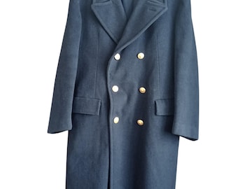 Vintage double-breasted wool peacoat coat, original Air Force, made in Italy, size L, 1990
