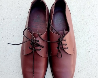 Barteng & Sons Vintage Schnürschuhe aus Leder, hergestellt in Italien, Größe 43