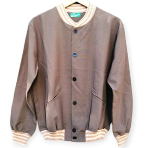 Vintage wool and cotton bomber jacket, size S-M made in italy 1960s
