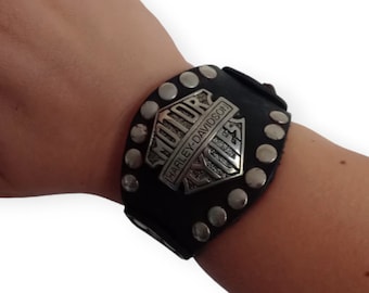 Vintage Harley Davidson Leather Bracelet, one size