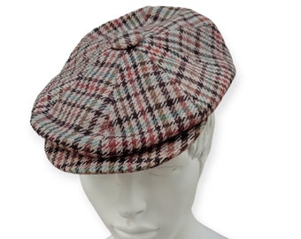 8-piece Irish style cap in vintage wool "elegant super lux cap" made in Italy, size 61