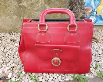 Doctor bag in imitation leather (sky) original vintage 1970s