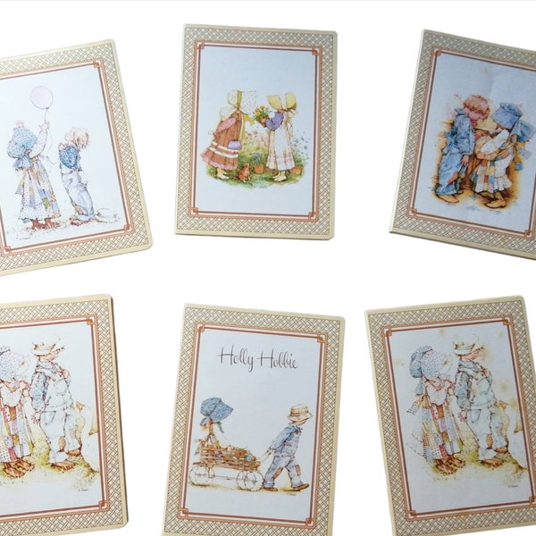 6 cuadernos vintage Holly Hobbie hechos en Italia, años 70 por auguri mondadori