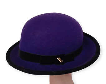 Elegante sombrero de fieltro de lana Bacci Firenze vintage de 58 cm hecho en Italia