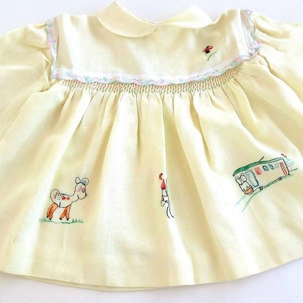 reserved for Mia Cotton Dress vintage girl (3 years) made in Italy in 1960